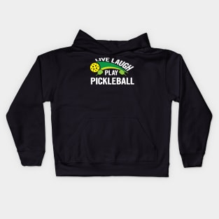 Live laugh play pickleball sport Kids Hoodie